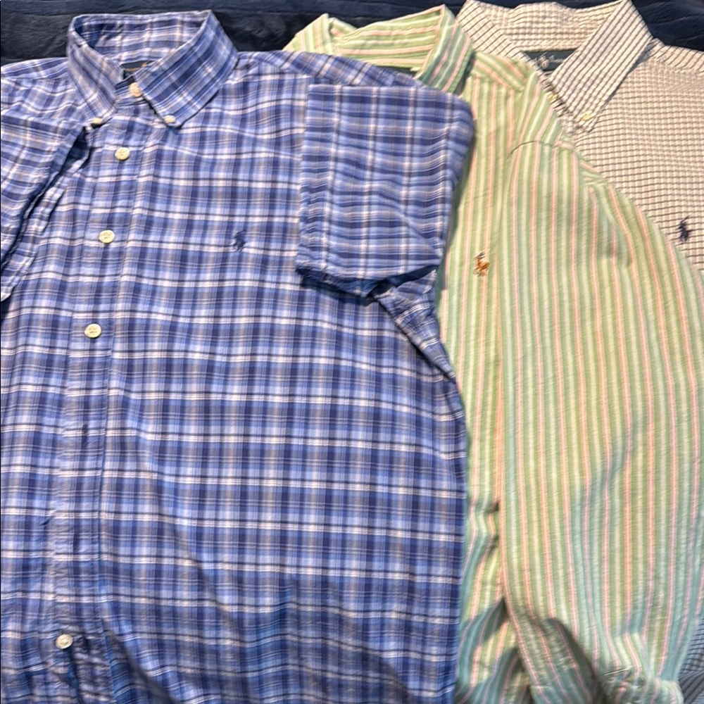 Men's Blue Plaid Polo by Ralph Lauren Shirt
